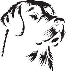 Black & White Silhouette Dog Vector | High-Quality Canine Clipart Design