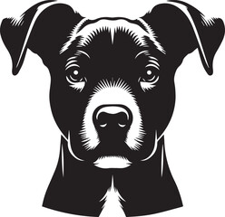 Black & White Silhouette Dog Vector | High-Quality Canine Clipart Design
