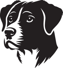 Black & White Silhouette Dog Vector | High-Quality Canine Clipart Design