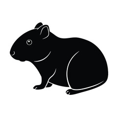 Simple Small Pet Minimalist Black Vector Silhouette