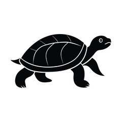 Simple Turtle Minimalist Black Vector Silhouette