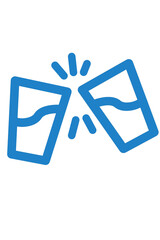 Icon of two glasses filled with water or drink