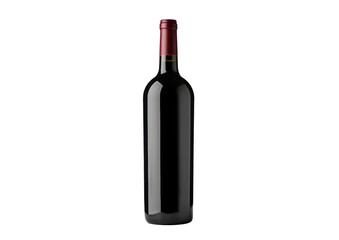 Plakat dark red wine bottle isolated on white or transparent png