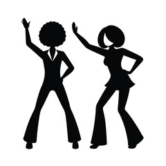 silhouettes of retro dancing