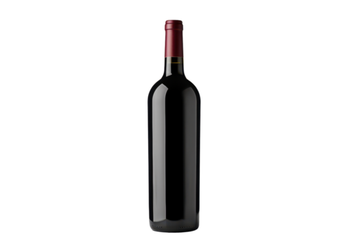 dark red wine bottle isolated on white or transparent png - Powered by Adobe