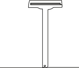 Continuous line drawing of shaving razor, shave beard, one line, single line art, hand drawn, vector illustration, Editable Stroke.