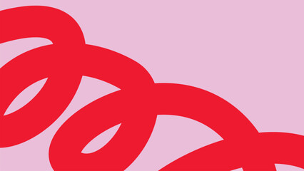 Abstract Red Swirls on Pink Background