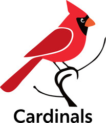 Cardinal bird logo icon design vector