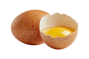 Fresh egg cracked isolated on transparent background.