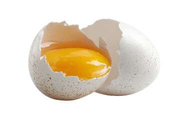 Fresh egg duck cracked isolated on transparent background.
