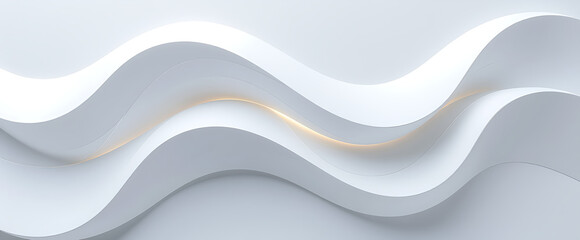 Elegant White Wave Background: Abstract 3D Render for Design Projects, Websites, and Presentations