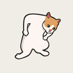What are you doing Pose Cat Meme Sticker Vector Cute Illustration