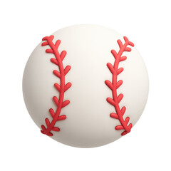 Baseball on Display: A classic baseball, ready for play, showcases its iconic red stitching against a pristine backdrop, perfect for sports-themed content.