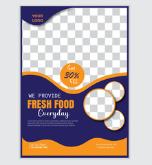 Food  flyer mockup design creative and modern layout template.
