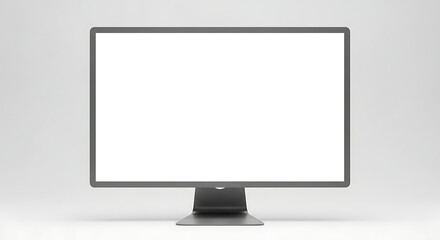Fototapeta premium Modern Sleek Computer Monitor with Blank White Screen Perfect for Mockups and Presentations