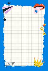 Weekly or daily planner, note paper, to do list, stickers templates decorated by cute beauty cosmetic illustrations and trendy lettering. Trendy scheduler or organizer. Flat vector