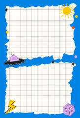 Weekly or daily planner, note paper, to do list, stickers templates decorated by cute beauty cosmetic illustrations and trendy lettering. Trendy scheduler or organizer. Flat vector