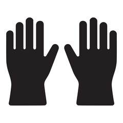 Obraz premium Minimalist Medical Gloves Silhouette for Safety and Hygiene