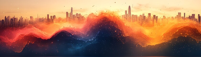 Infographic visualizing the rising population and declining resource levels such as energy water and food across the global landscape