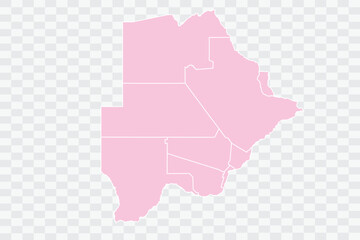  Botswana Map Blush Color on White Background quality files Png © bai