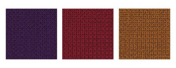 SET ABSTRACT COLORFUL LINES TURING PATTERN ROUGH DESIGN REACTION DIFFUSION BACKGROUND VECTOR GOOD FOR WALLPAPER, COVER,POSTER 