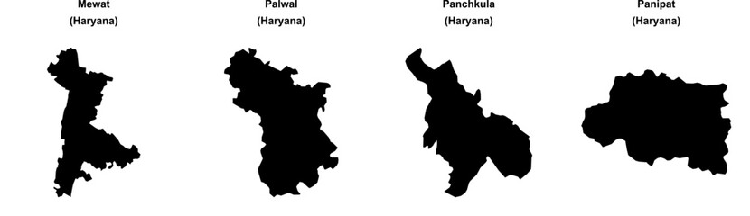 Mewat, Palwal, Panchkula, Panipat outline maps