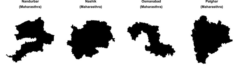 Nandurbar, Nashik, Osmanabad, Palghar outline maps