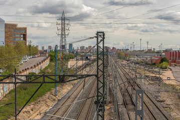 Fototapeta premium The rails are joined by welding, creating continuous sections that minimize vibration and wear.