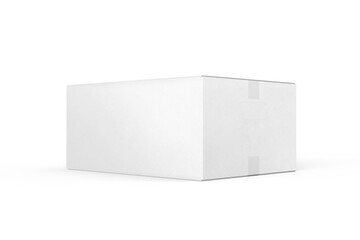 Fototapeta premium Cardboard Carton Box Mockup Corrugated Blank Image Isolated on White 3d Illustration