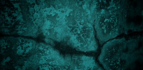 A textured background featuring a deep teal color with a distressed, grunge appearance. The surface shows variations in tone and subtle patterns, creating an abstract and moody aesthetic.