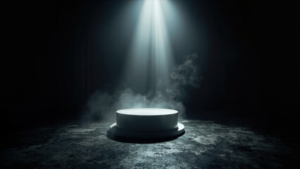 Dramatic spotlight on empty product display platform