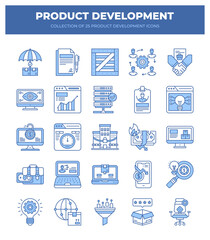 Fototapeta premium Product Development Icons. A Comprehensive Guide to Business Growth