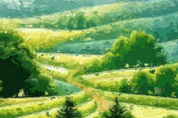 Obraz premium Various oil paintings, flowers, swans, tulips, forests, moon landscapes, mountains, rivers, butterflies, birds, roses, red peonies, flowers