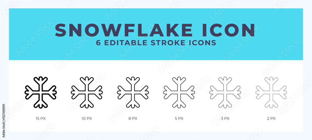 Poster snowflake lineal icon symbol vector. black outline for web. app. presentation and more.