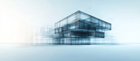 Abstract architecture background building geometric shape 3d render