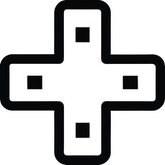 Medical Cross Line Icon Healthcare Symbol for First Aid Hospital and Emergency Medical Services