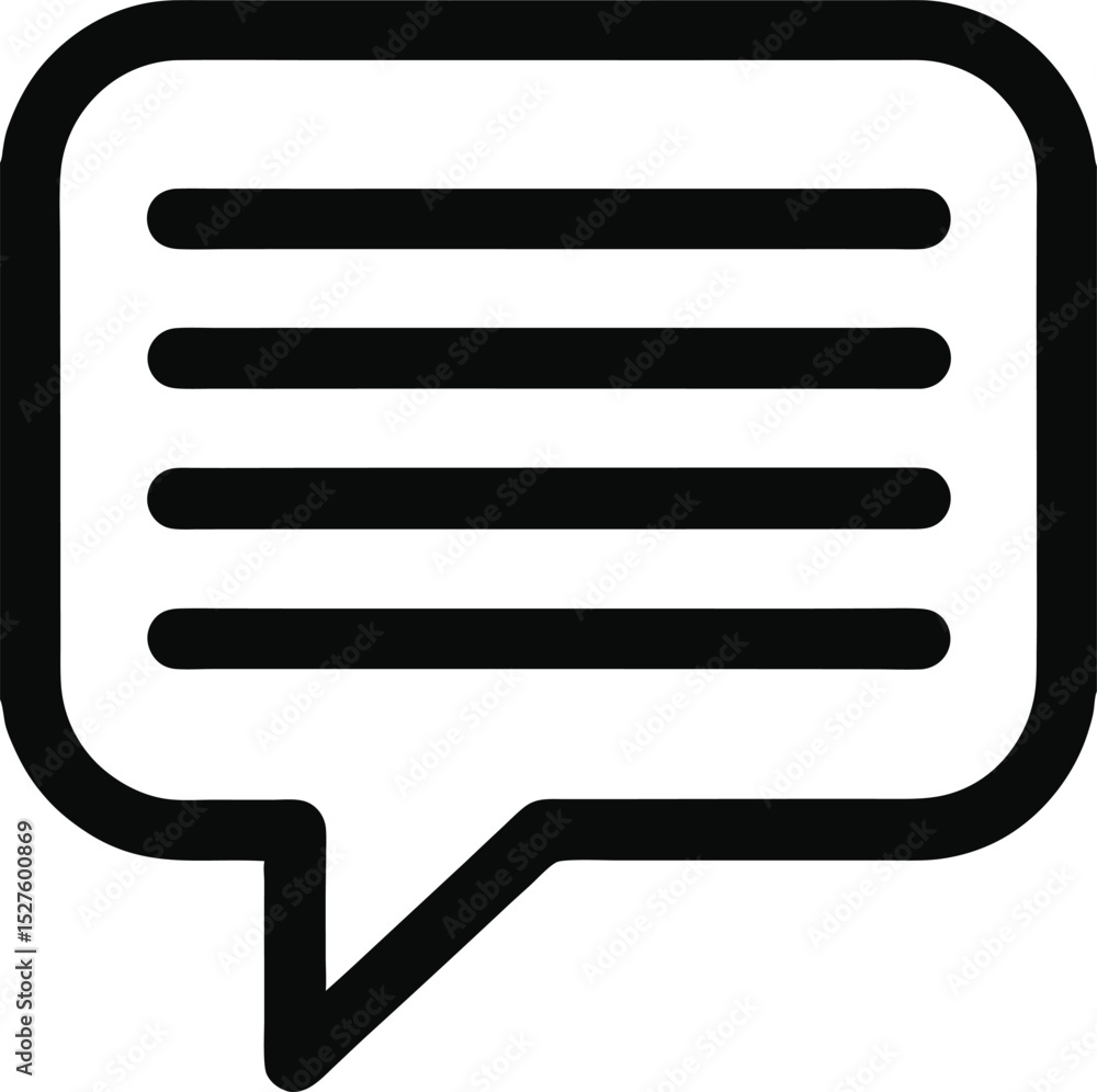 Poster chat message line icon speech bubble and communication symbol