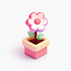 A charming 3D flower in a cute pot