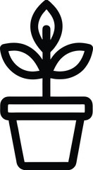 Plant in Pot Line Icon Growth Nature and Gardening Symbol