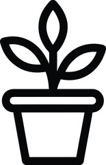 Potted Plant Outline Icon Nature and Indoor Gardening Symbol