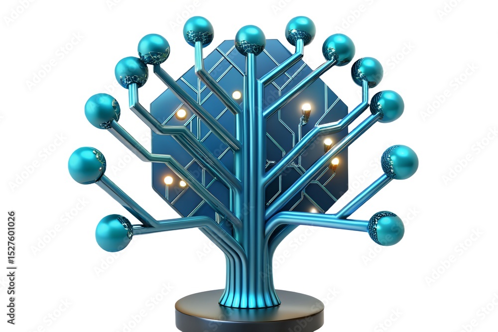 Aufkleber abstract technological tree with circuit board design