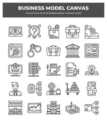 Business Model Canvas Icons: 25 Essential Strategy Icons