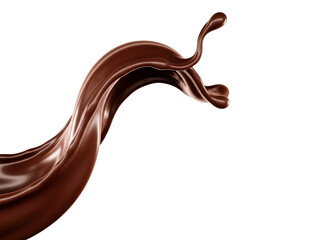 Dynamic Chocolate Splash on White Background