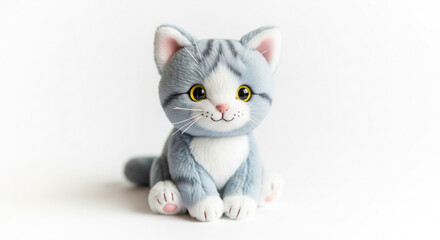 cute cat doll with white background
