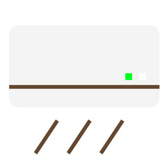 Air Conditioner Icon Operating with Cool Air Flow