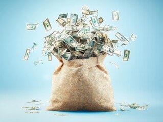 money bag with money 3