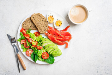 Healthy balanced breakfast plate