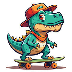 t-rex-skateboard-backward-cap-cartoon