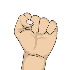 left hand vector clenched or gripped