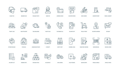 shipment delivery logistics themed icon set
